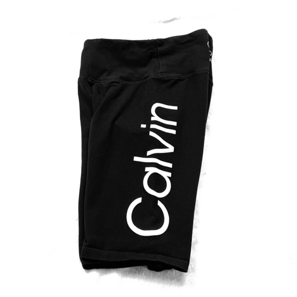Calvin Klein Biker Shorts Mid Rise Black Graphic Print Side Pocket Extra Small - Picture 5 of 9